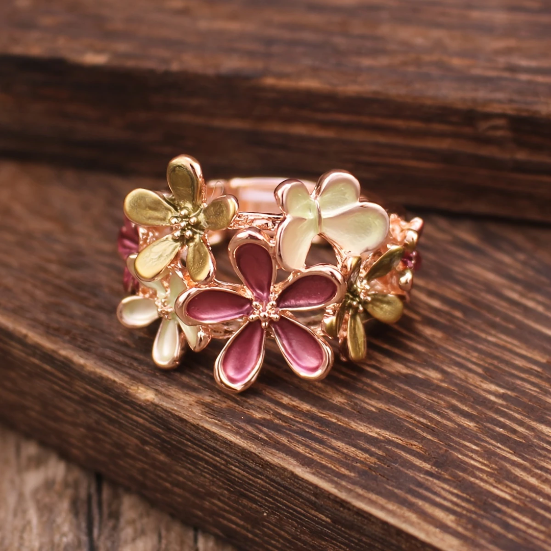 Daisy Pink Enamel Ring - Timeless Elegance for Every Occasion 0
