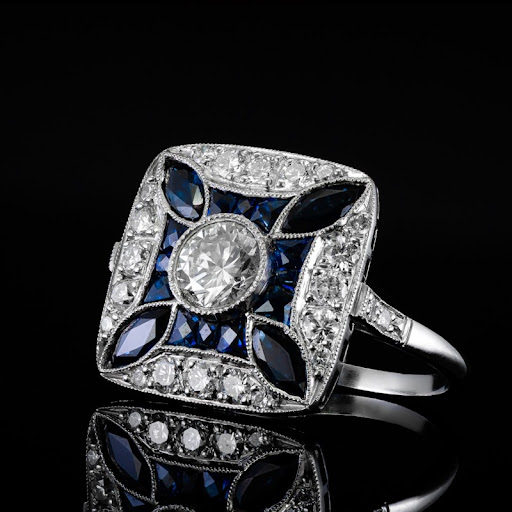 Dark Blue Zirconia Bright Ring - Handmade Elegant Design for Everyday Wear 0