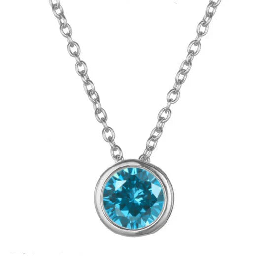Lunaria Gemmara Birthstone Necklace Silver