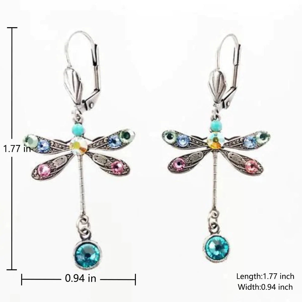 Elegant Carved Dragonfly Earrings for Women - Handcrafted Metal Design 1