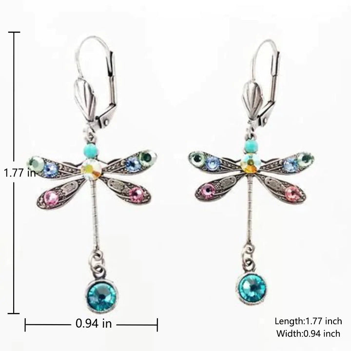 Elegant Carved Dragonfly Earrings for Women - Handcrafted Metal Design 1