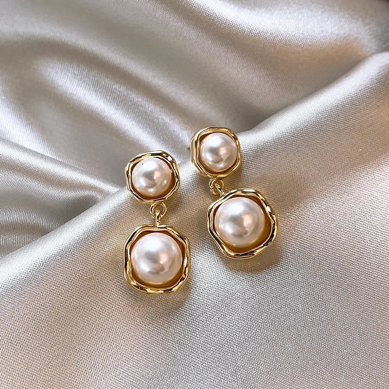 Elegant Double Pearl Earrings for Effortless Sophistication 0