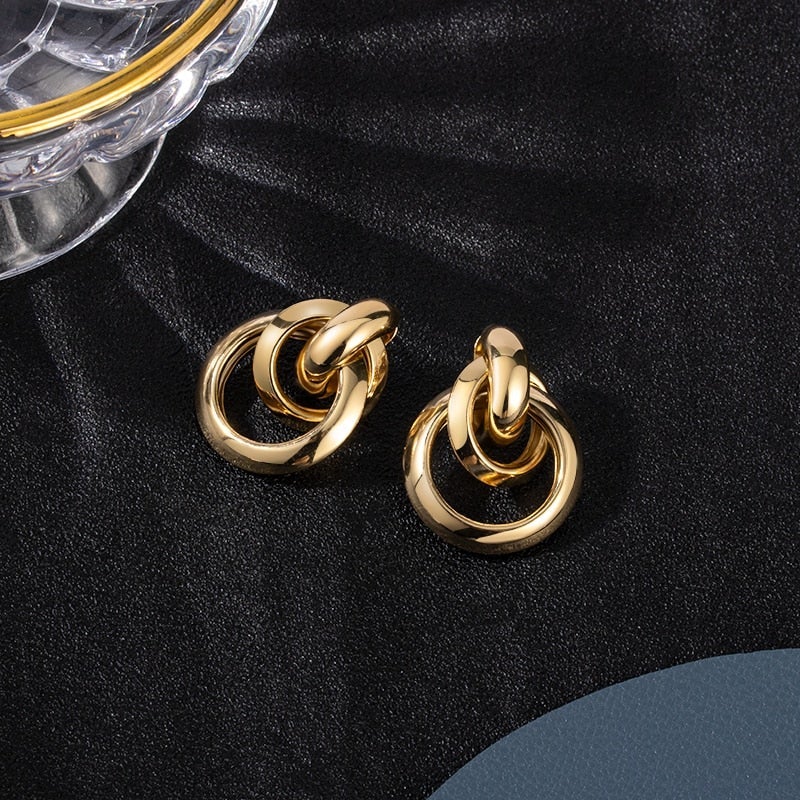 Elegant Gold Earrings for Women - Timeless Gold Hoop Earrings and Minimalist Studs 2
