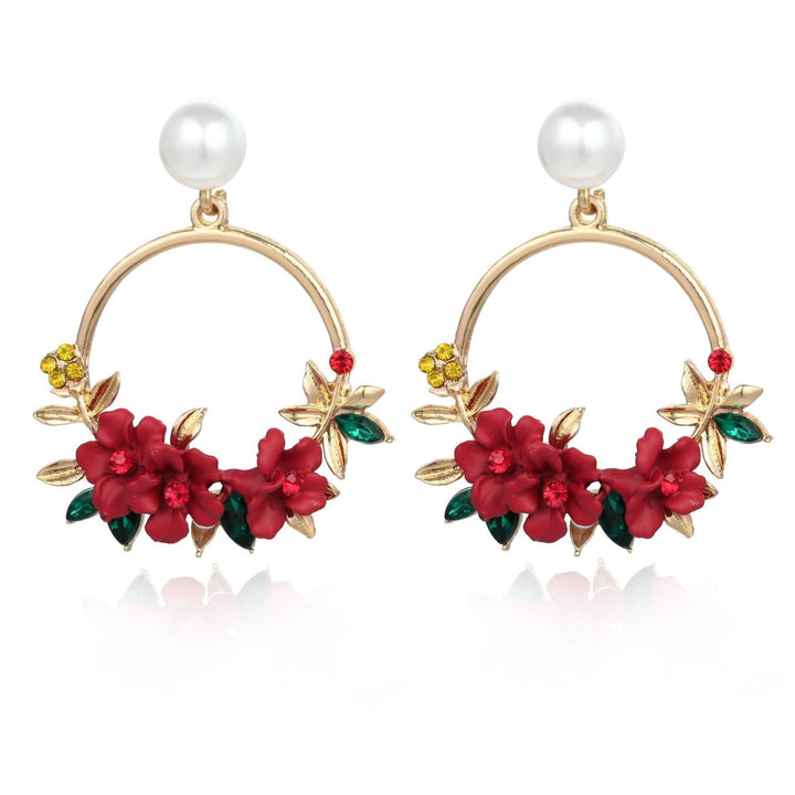Elegant Gold Flower Pearl Earrings for Women - Lightweight & Versatile Design 4