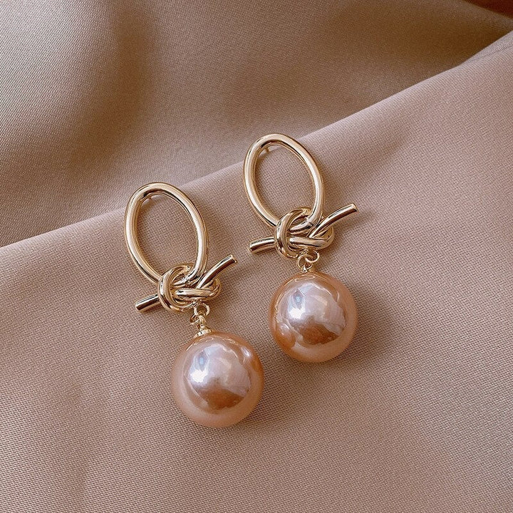Elegant Gold Pearl Loop Earrings for Everyday Sophistication 0