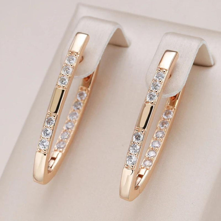 Elegant Gold Zirconia Earrings for Women - Everyday Sophistication 0