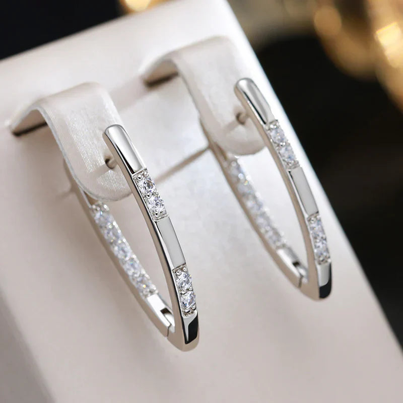 Elegant Gold Zirconia Earrings for Women - Everyday Sophistication 2