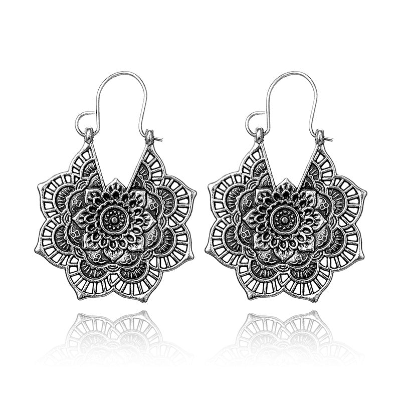 Elegant Lotus Mandala Earrings for Women - Lightweight Everyday Jewelry 6