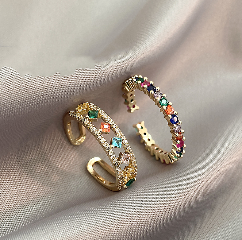 Elegant Multicoloured Zirconium Earrings 0