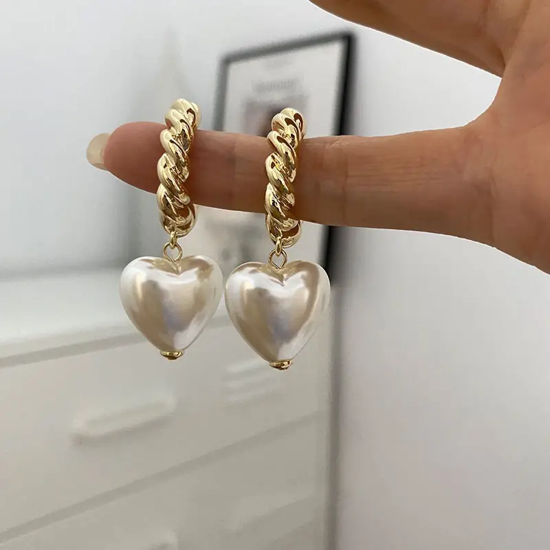Elegant Pearl Heart Earrings for Everyday Sophistication 0