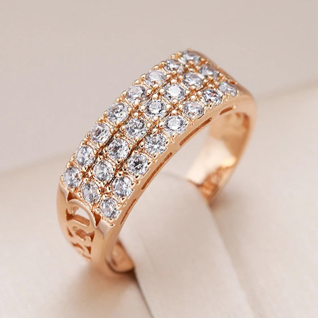Elegant Rectangular Bright Gold Ring 0