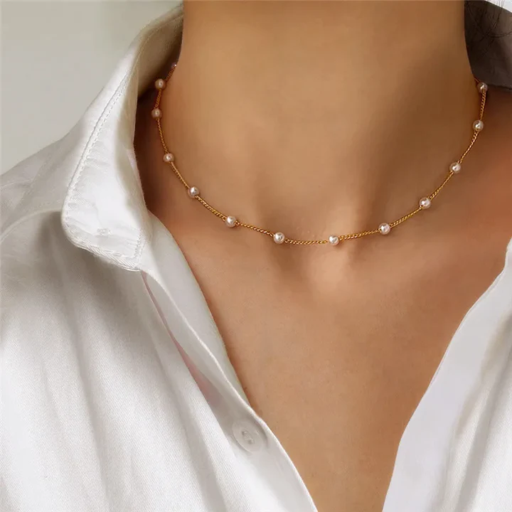 Elegant Small Pearl Necklace - Timeless Handmade Jewelry for Any Occasion 0