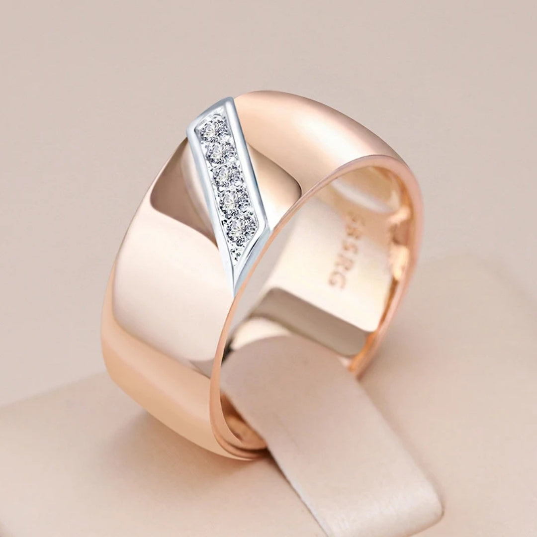 Elegant Thick Gold Ring for Women - Handmade Bold Band Jewelry 0