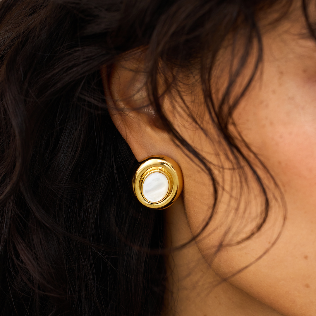 Giselle Pearl Earrings Gold