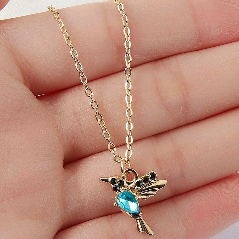 Enamel and Zirconia Hummingbird Necklace 0