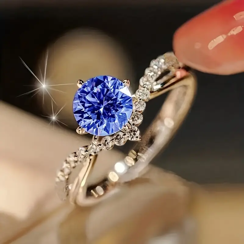 Exotic Crystal Blue Ring - Timeless Symbol of Strength and Elegance 0