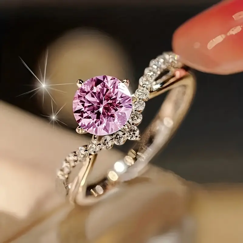 Exotic Crystal Pink Ring - A Timeless Symbol of Strength 0