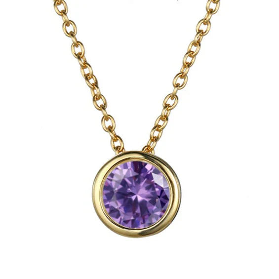Lunaria Gemmara Birthstone Necklace Gold