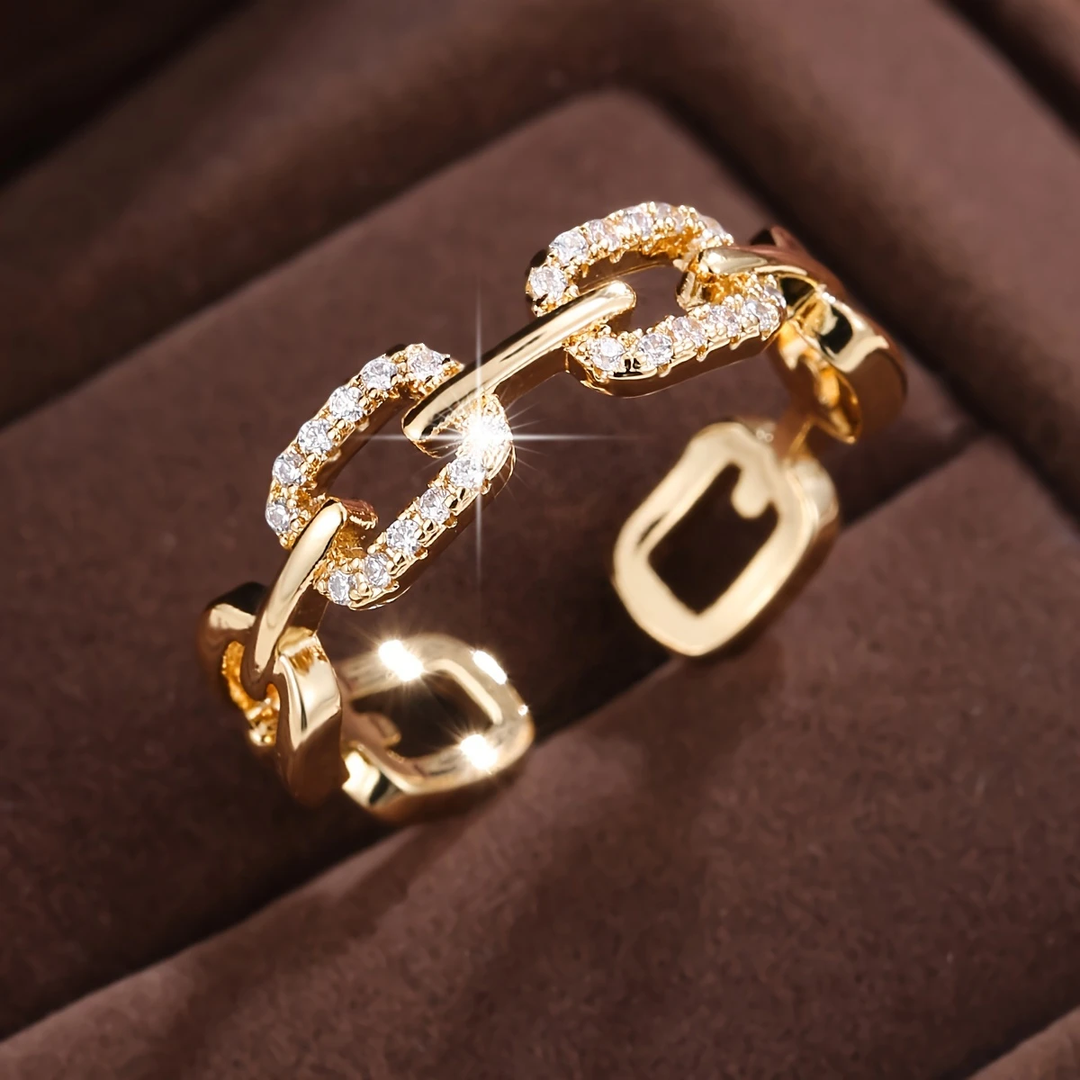 Gold Bright Chain Ring - A Timeless Symbol of Strength 0