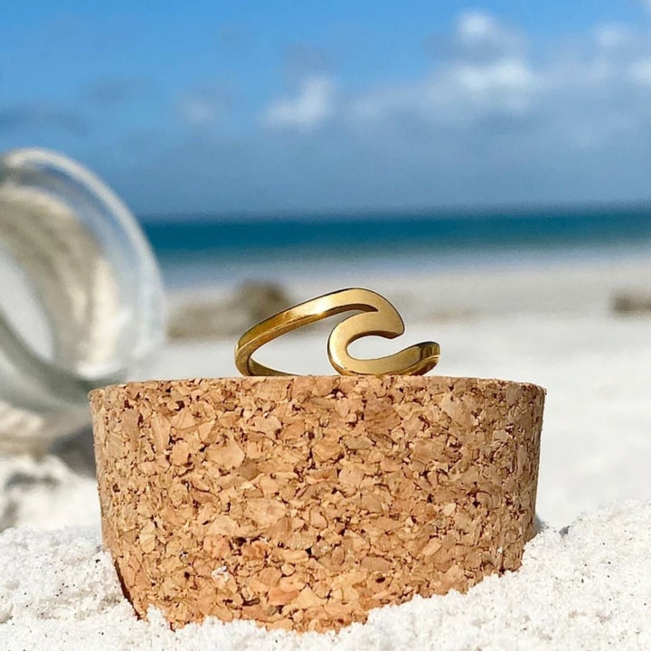 Gold Sea Wave Ring - Timeless Elegance and Strength, Handmade with High-Quality Gold Plating 2