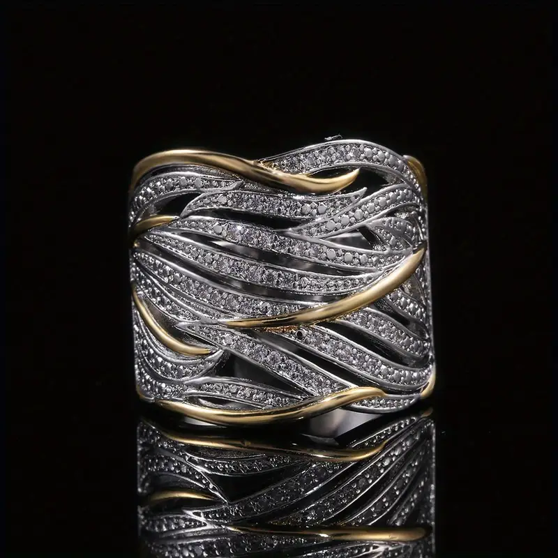 Gold & Silver Bright Band Ring - Timeless Elegance, Handcrafted, Versatile Design 0