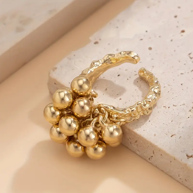 Golden Beads Ring - Handcrafted Elegant Design for Everyday Wear 0