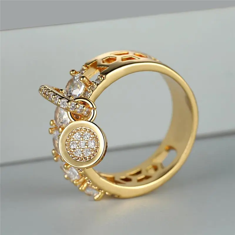Golden Charms Hollow Ring 0