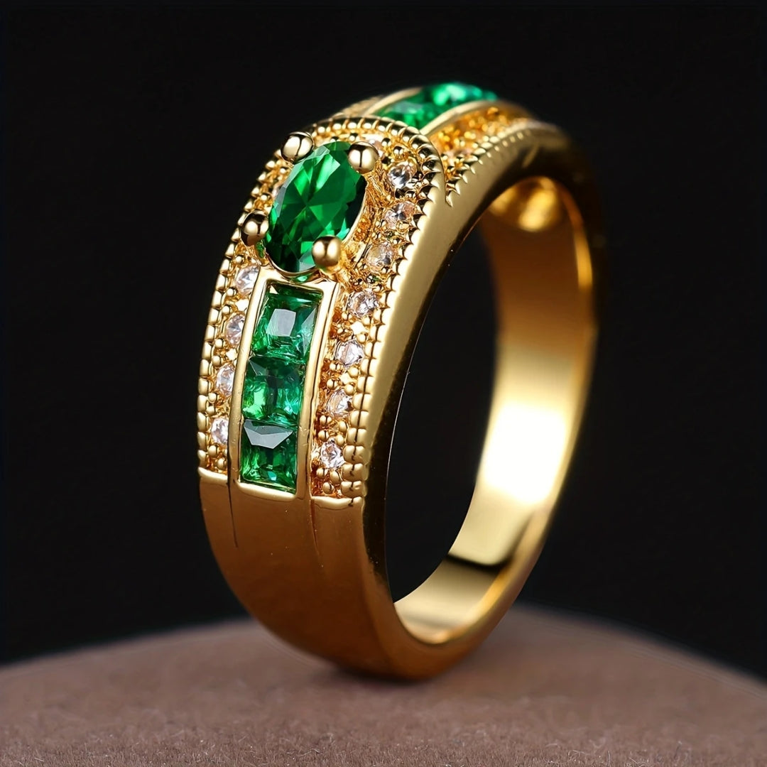 Green Bright Gold Ring - A Timeless Symbol of Strength 0