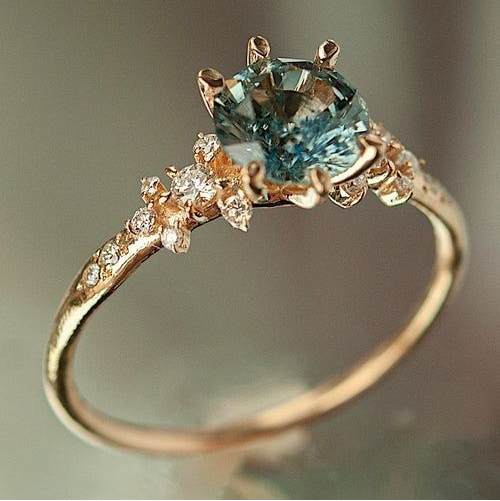 Green Crystalline Golden Ring 0