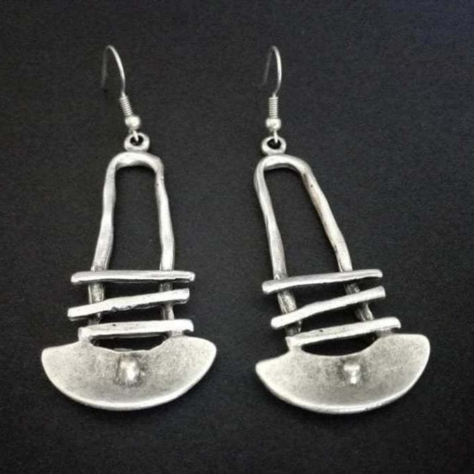 Half Circle Geometric Staircase Earrings 0