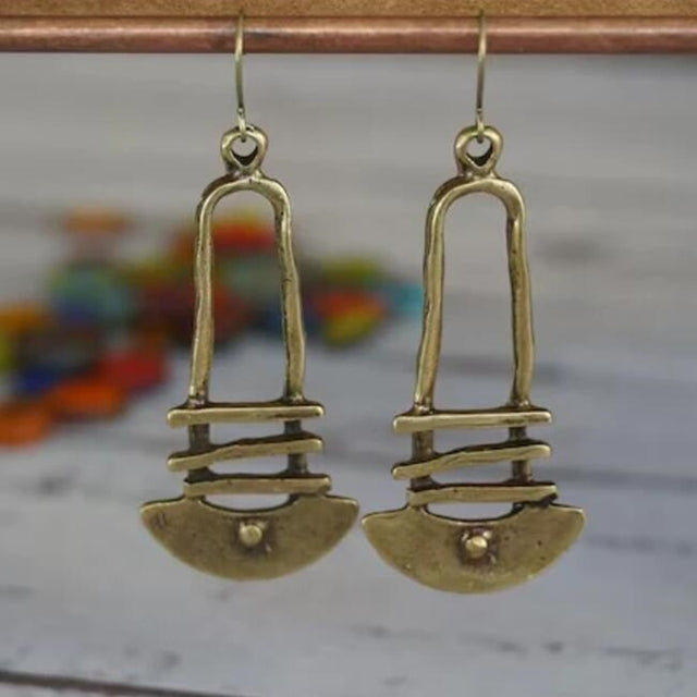 Half Circle Geometric Staircase Earrings 3