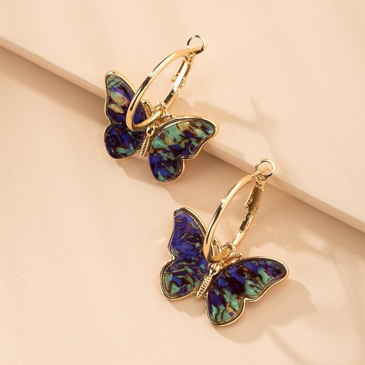 Hand Painted Enamel Crystal Butterfly Earrings 2