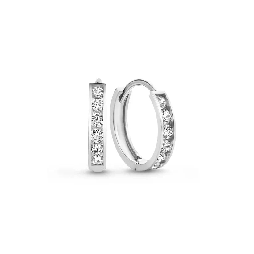 Dara Brillane Stone Earrings Set Silver