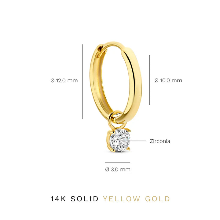 Larmes de Lune Stone Hoop Earrings Gold