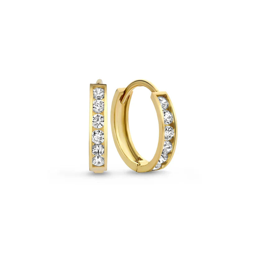 Dara Brillane Stone Earrings Set Gold