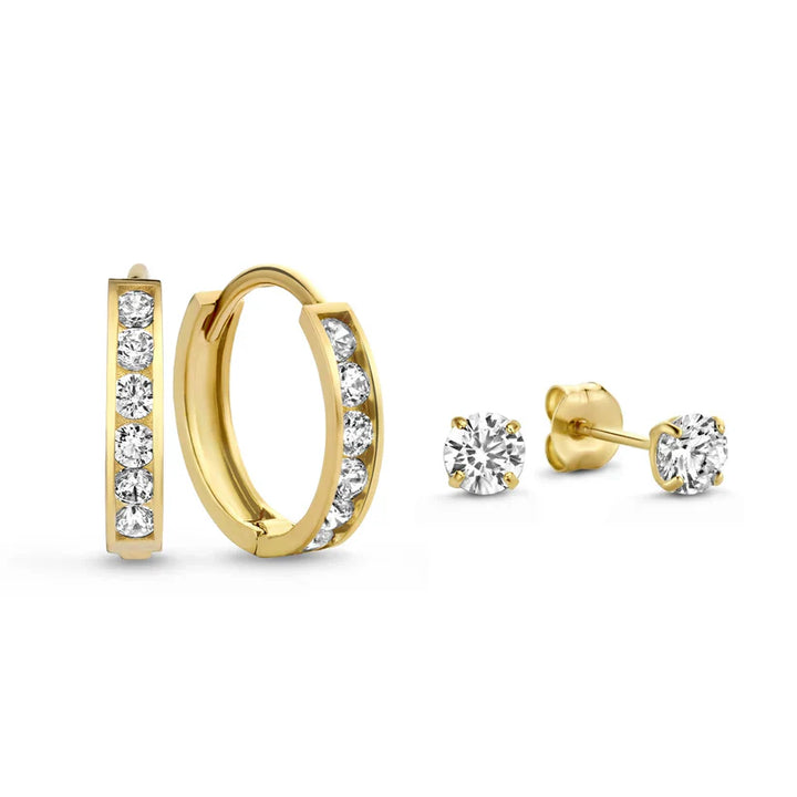 Dara Brillane Stone Earrings Set Silver