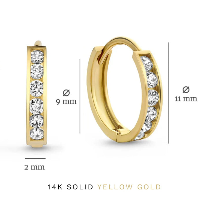 Dara Brillane Stone Earrings Set Gold
