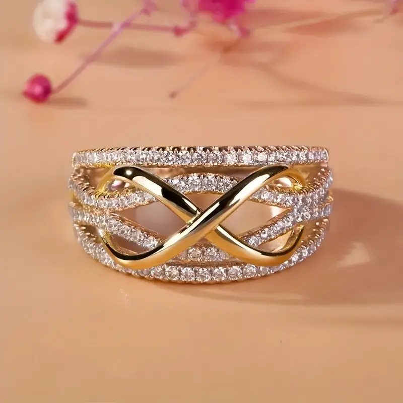 Infinity Golden Zirconia Ring 0