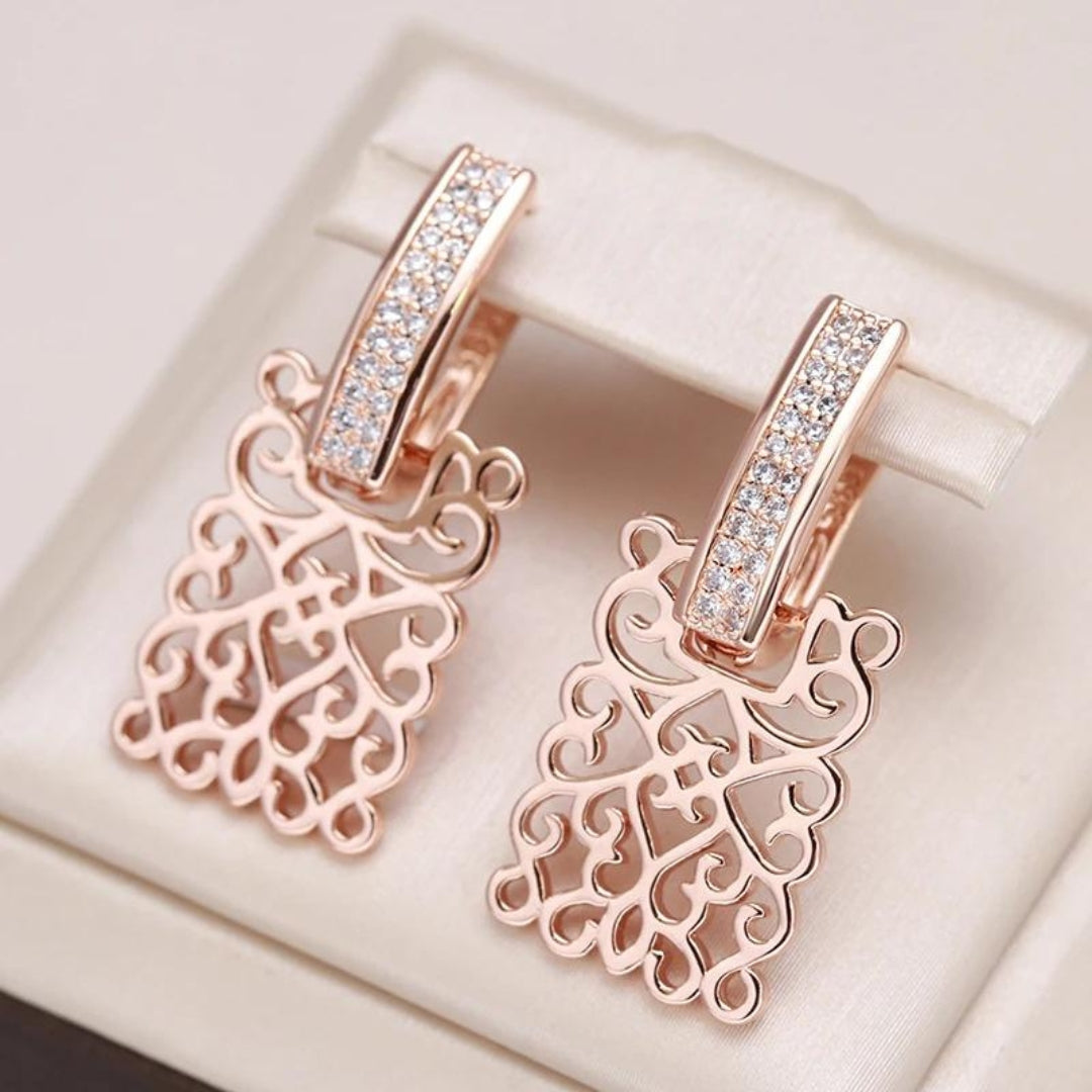 Ivy Rose Gold Zirconia Earrings for Everyday Elegance 0