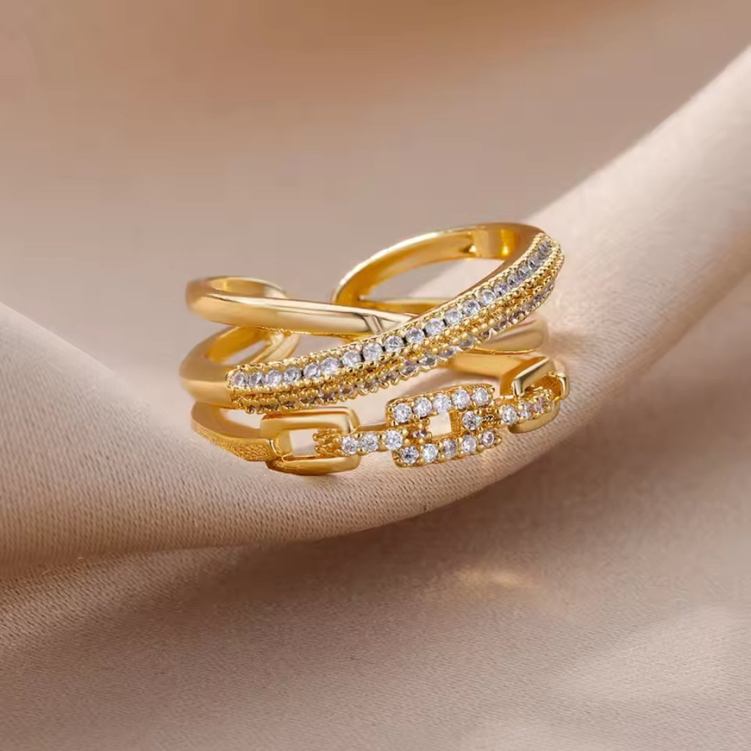Layered Adjustable Bright Ring 0