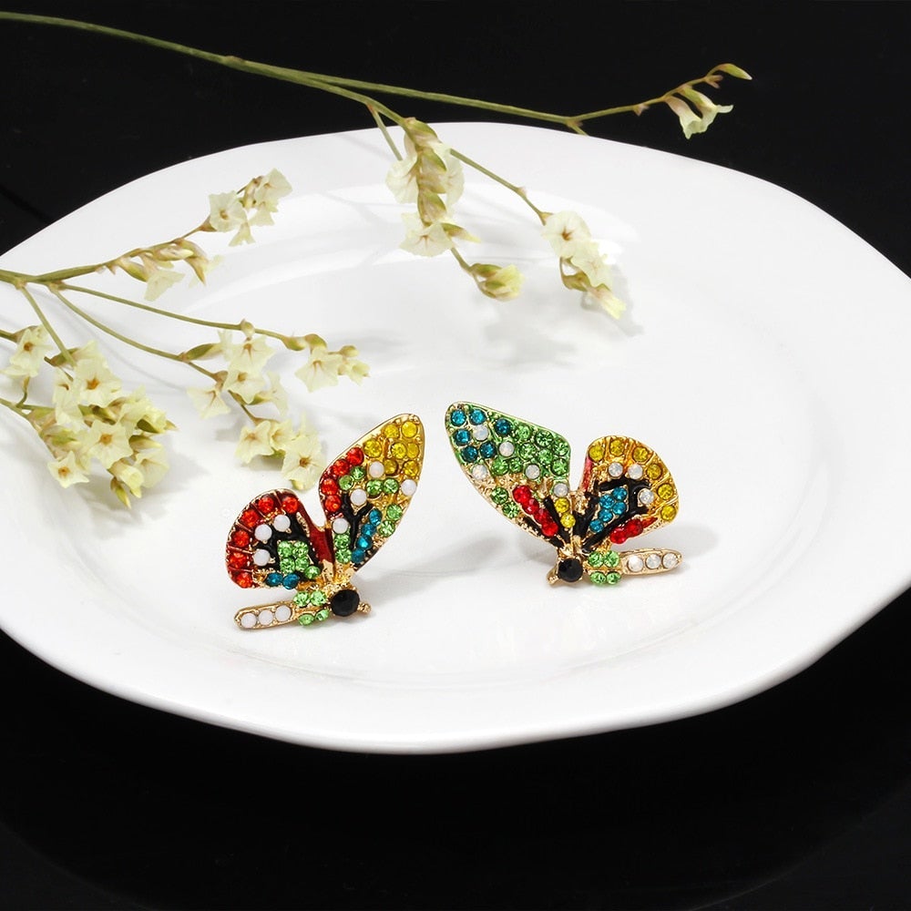 Limited Edition Butterfly Earrings with Zirconia Inlay 1
