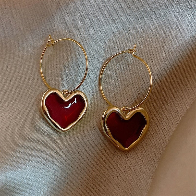 Little Red Hearts Earrings 1