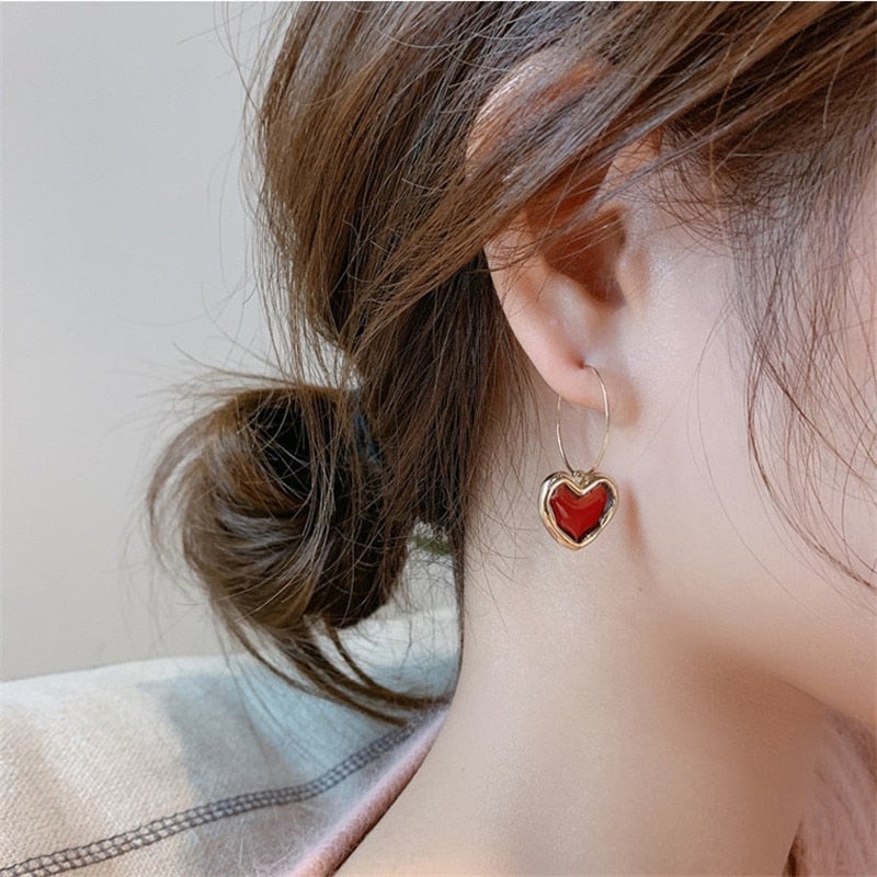 Little Red Hearts Earrings 3