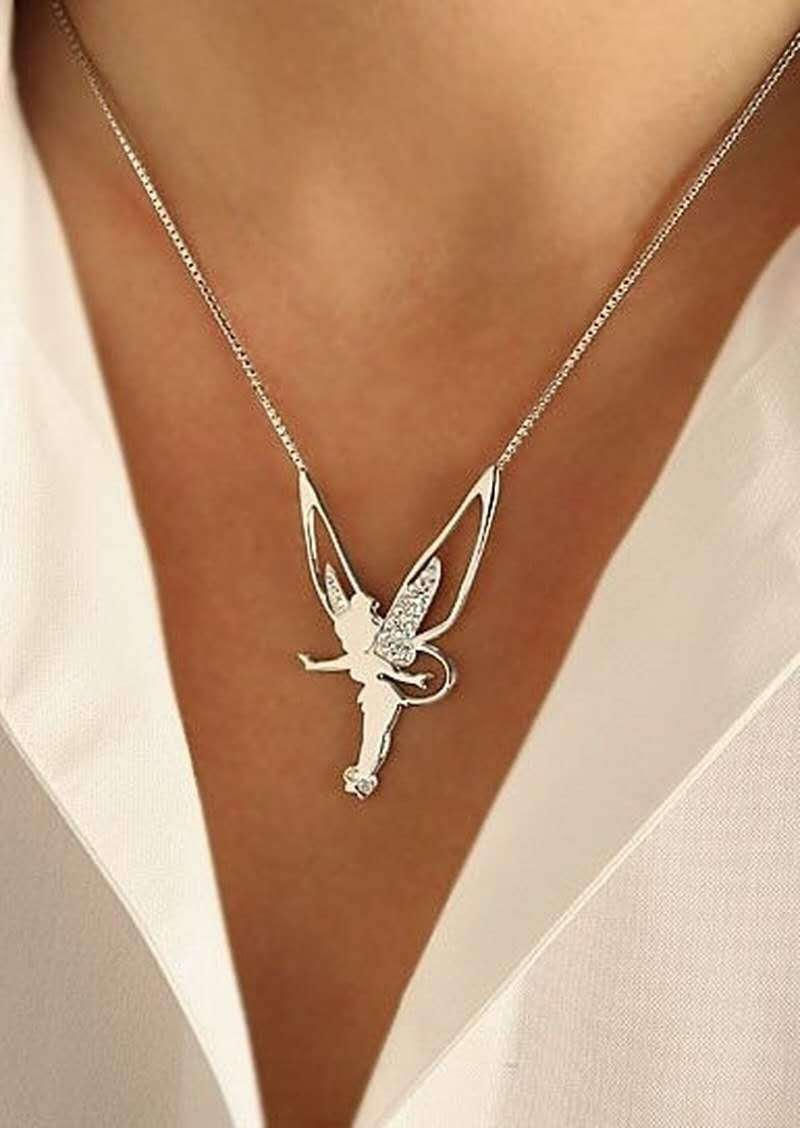 Lucky Fairy Necklace in Sterling Silver and Gold - Handmade Adjustable Jewelry 2