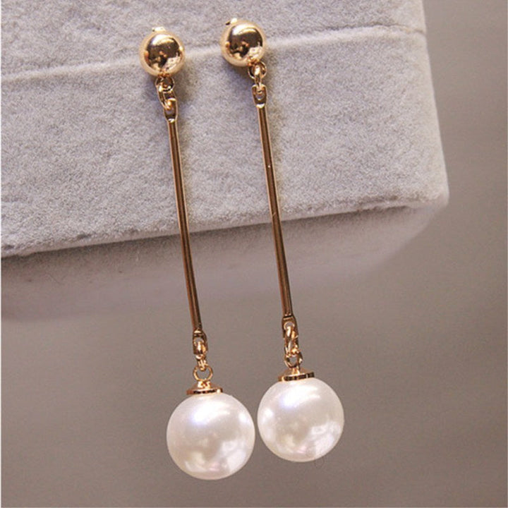 Luxury Hand-Plaid Pearl Dangling Earrings for Elegant Style 1