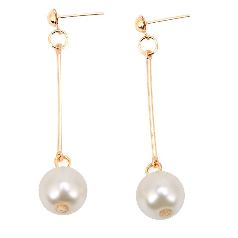 Luxury Hand-Plaid Pearl Dangling Earrings for Elegant Style 2