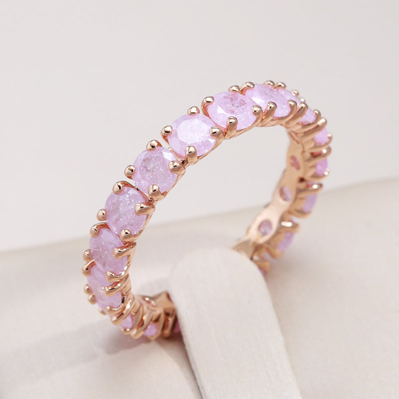 Luxury Round Stone Zircon Ring 4