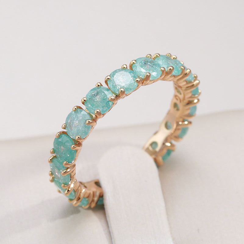 Luxury Round Stone Zircon Ring 6