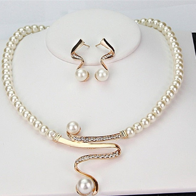 Natural Pearl Necklace and Earring Set | Elegant Pearl Jewelry Set 0