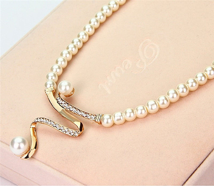Natural Pearl Necklace and Earring Set | Elegant Pearl Jewelry Set 3